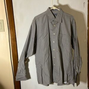 Forsyth of Canada NWOT long sleeve shirt fold-up for cufflinks beige blue cream